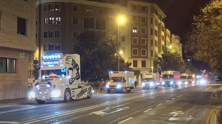 Imagen de la manifestaci&oacute;n de camiones en Pamplona.
- Europa Press