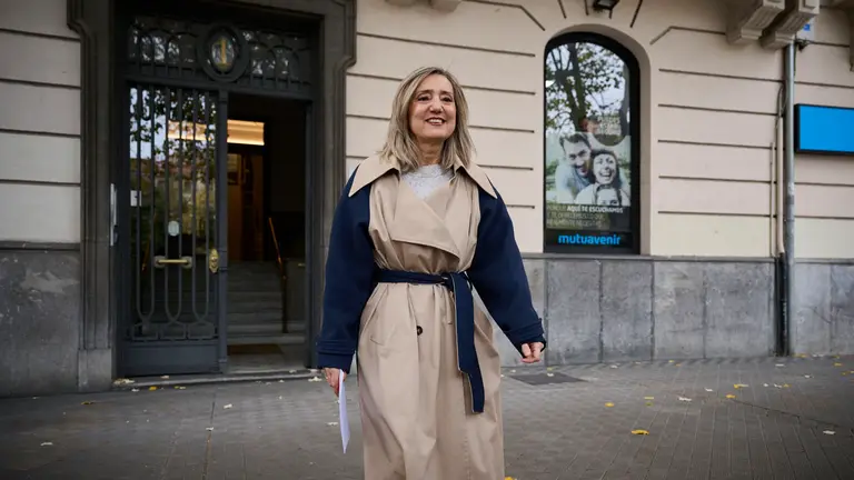 La presidenta de UPN, Cristina Ibarrola, valora el último informe de la Unidad Central Operativa (UCO) de la Guardia Civil. PABLO LASAOSA
