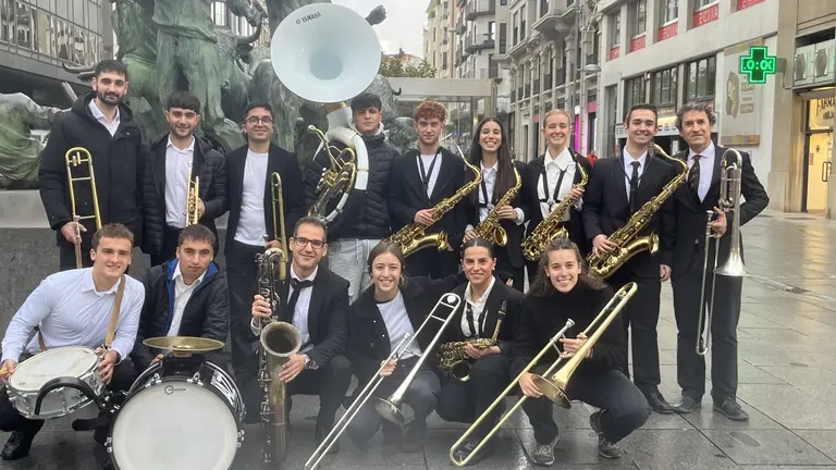 Integrantes de la Brass Band de 5º y 6º curso del Conservatorio Profesional de Música Pablo Sarasate. CEDIDA