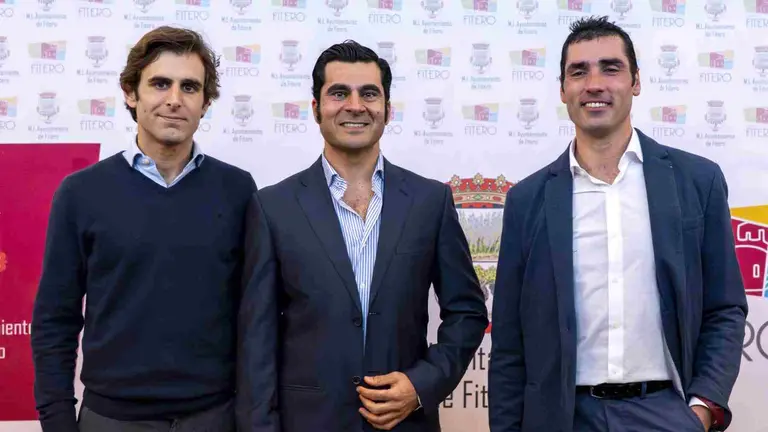 Los tres toreros navarros,  Javier Ant&oacute;n, Javier Mar&iacute;n y Francisco Exp&oacute;sito.