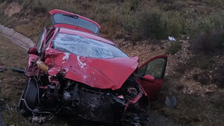 Imagen del veh&iacute;culo siniestrado. BOMBEROS DE NAVARRA
