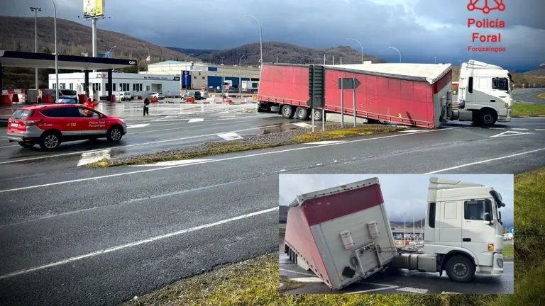 Imagen del accidente ocurrido en Alsasua. POLIC&Iacute;A FORAL
