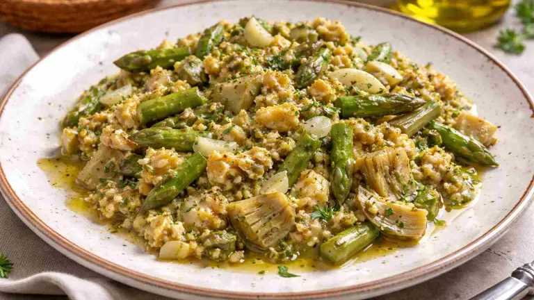 Plato de revoltillo Carramurillo: un aut&eacute;ntico manjar de la Ribera de Navarra.