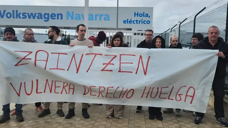 Imagen de archivo de una concentraci&oacute;n de trabajadores de la empresa Zaintzen en Navarra. CCOO