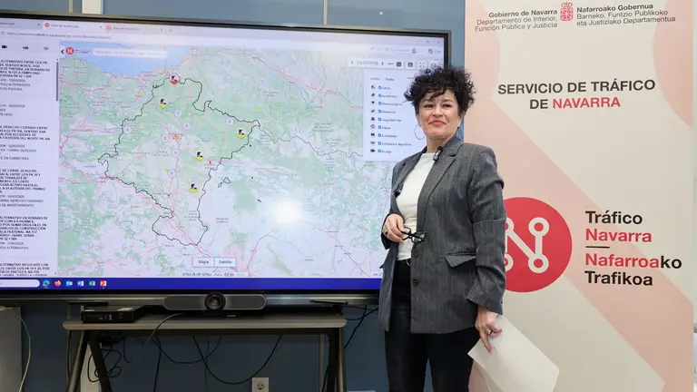 La consejera Jur&iacute;o durante la presentaci&oacute;n del nuevo Visor de Tr&aacute;fico. GOBIERNO DE NAVARRA