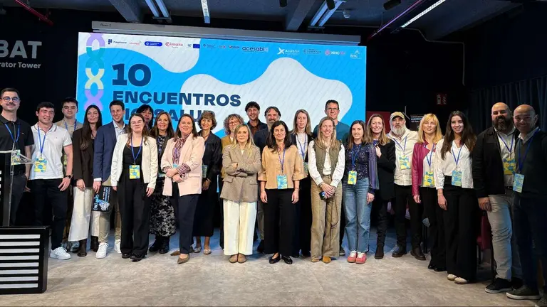 Participantes de startups navarras, el Cluster de Salud de Navarra, CEIN y SODENA durante el evento. GOBIERNO DE NAVARRA