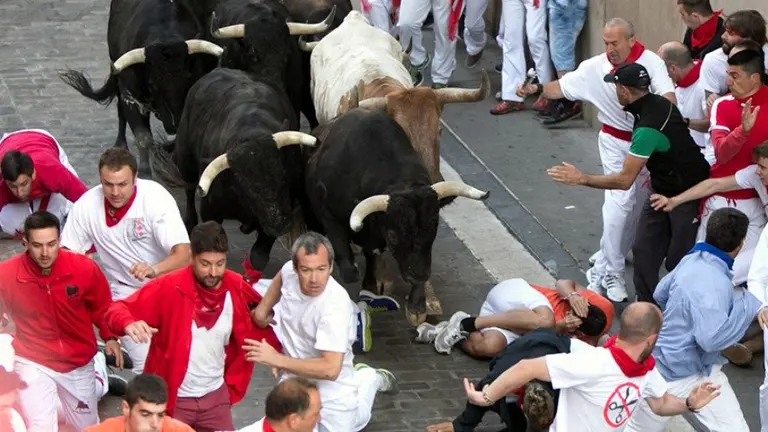 Encierro en San Ferm&iacute;n en Pamplona, d&iacute;a 8 de julio de 2014. CRISTINA N&Uacute;&Ntilde;EZ BAQUEDANO.