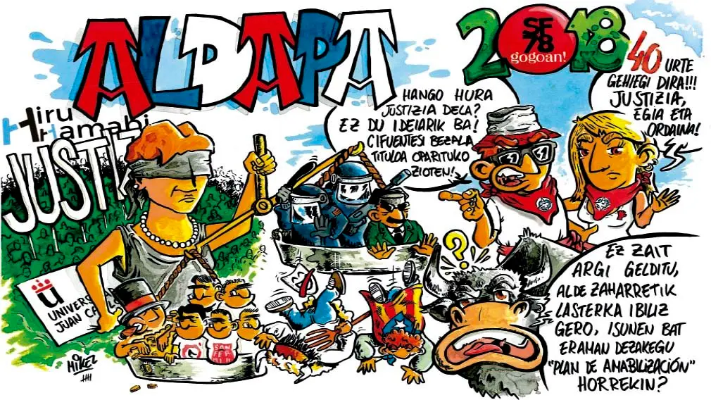 Estas son las 16 pancartas que las peñas exhibirán en San Fermín