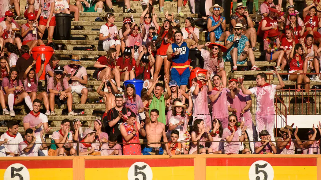 La primera tarde de toros en Tudela: los ritos de la fiesta y el mejor ambiente de las peñas de sol, en imágenes