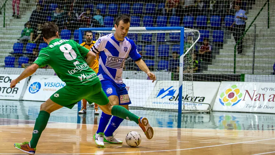 Partido de fútbol sala entre Magna Gurpea y Jumilla FS en el pabellón Anaitasuna. IÑIGO ALZUGARAY. -5