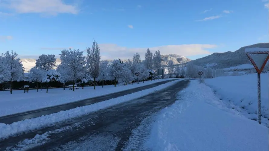 Nieve desde la carretera de Aranguren. 5