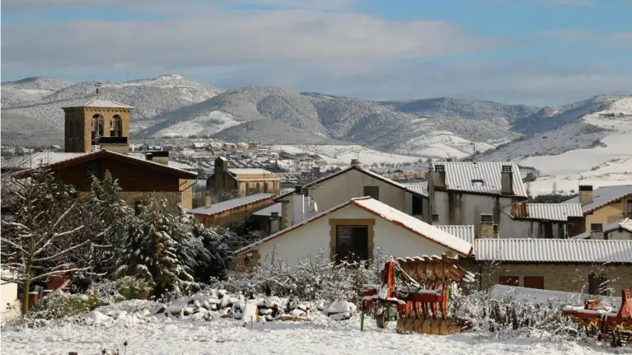 Nieve en Badostáin y su entorno.