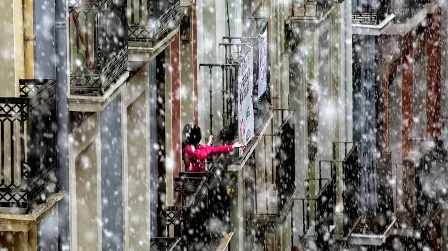 Nieve en Pamplona. EFE