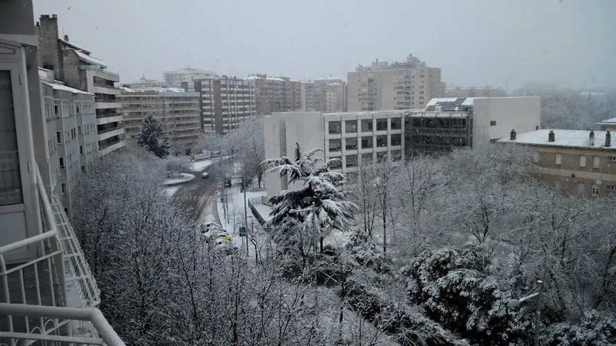 Nieve en las calles de Pamplona. (3)