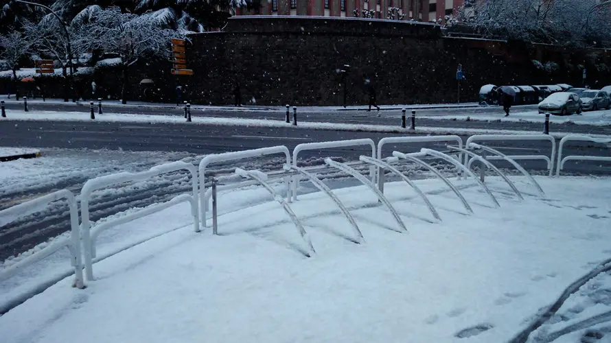Nieve en las calles de Pamplona. (2)