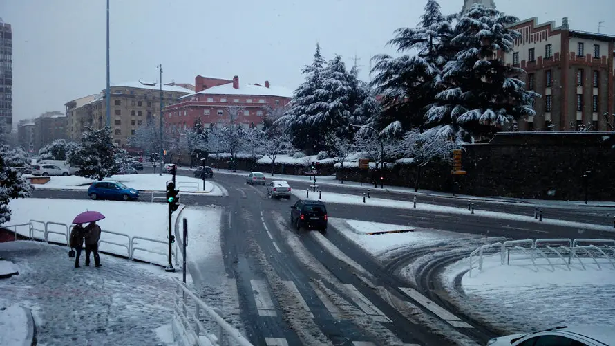 Nieve en las calles de Pamplona. (9)