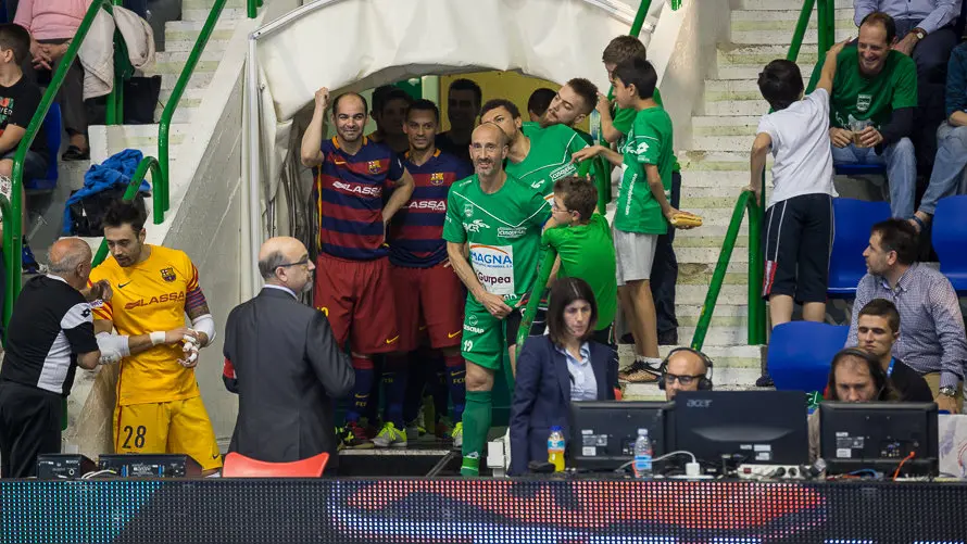 Segundo partido de las semifinales de la Liga de Fútbol Sala entre Magna Gurpea y FC Barcelona Lassa (1-3)(1). IÑIGO ALZUGARAY