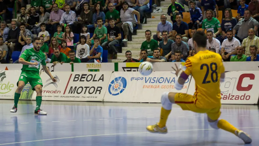 Segundo partido de las semifinales de la Liga de Fútbol Sala entre Magna Gurpea y FC Barcelona Lassa (1-3)(6). IÑIGO ALZUGARAY