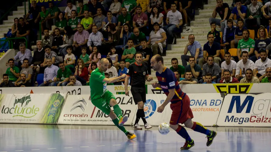 Segundo partido de las semifinales de la Liga de Fútbol Sala entre Magna Gurpea y FC Barcelona Lassa (1-3)(7). IÑIGO ALZUGARAY