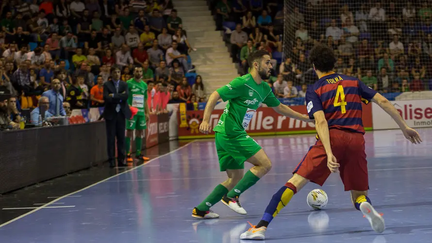 Segundo partido de las semifinales de la Liga de Fútbol Sala entre Magna Gurpea y FC Barcelona Lassa (1-3)(8). IÑIGO ALZUGARAY