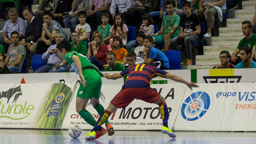 Segundo partido de las semifinales de la Liga de Fútbol Sala entre Magna Gurpea y FC Barcelona Lassa (1-3)(12). IÑIGO ALZUGARAY