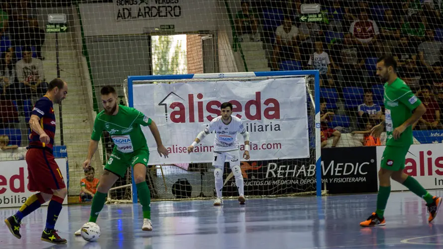 Segundo partido de las semifinales de la Liga de Fútbol Sala entre Magna Gurpea y FC Barcelona Lassa (1-3)(13). IÑIGO ALZUGARAY