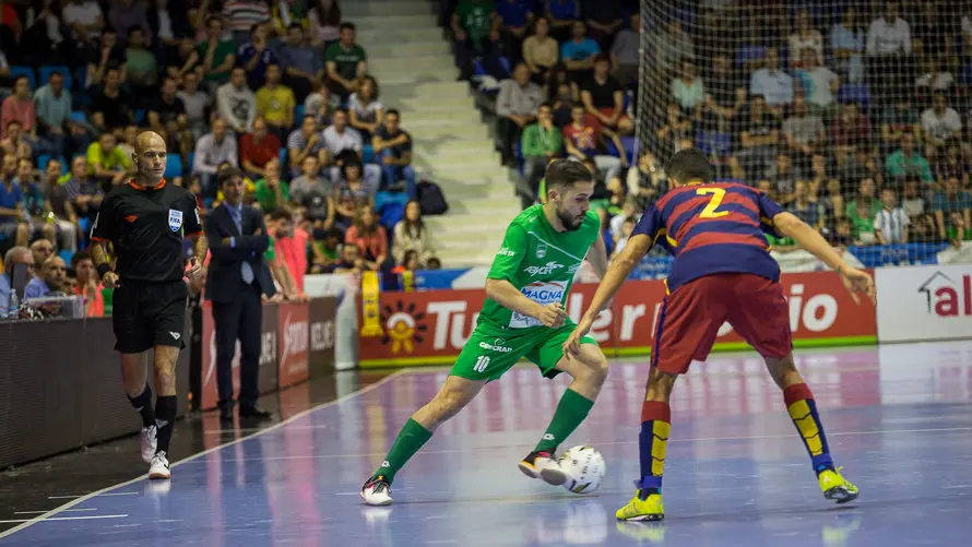 Segundo partido de las semifinales de la Liga de Fútbol Sala entre Magna Gurpea y FC Barcelona Lassa (1-3)(18). IÑIGO ALZUGARAY