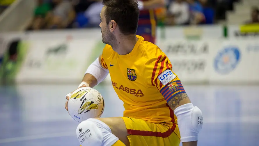 Segundo partido de las semifinales de la Liga de Fútbol Sala entre Magna Gurpea y FC Barcelona Lassa (1-3)(19). IÑIGO ALZUGARAY