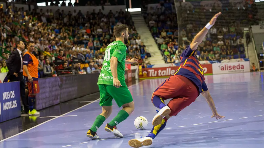 Segundo partido de las semifinales de la Liga de Fútbol Sala entre Magna Gurpea y FC Barcelona Lassa (1-3)(21). IÑIGO ALZUGARAY