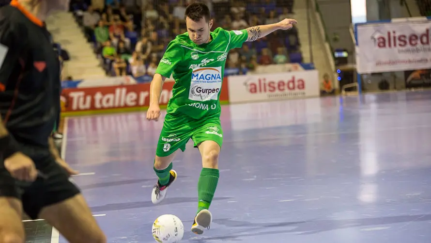 Segundo partido de las semifinales de la Liga de Fútbol Sala entre Magna Gurpea y FC Barcelona Lassa (1-3)(24). IÑIGO ALZUGARAY