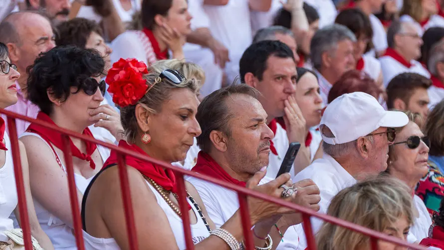 Imágenes de los tendidos de la Plaza de Pamplona en la corrida de los toros de Pedraza de Yeltes (7). IÑIGO ALZUGARAY