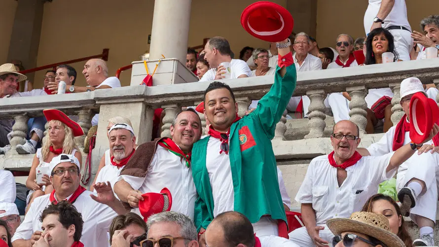 Imágenes de los tendidos de la Plaza de Pamplona en la corrida de los toros de Pedraza de Yeltes (39). IÑIGO ALZUGARAY