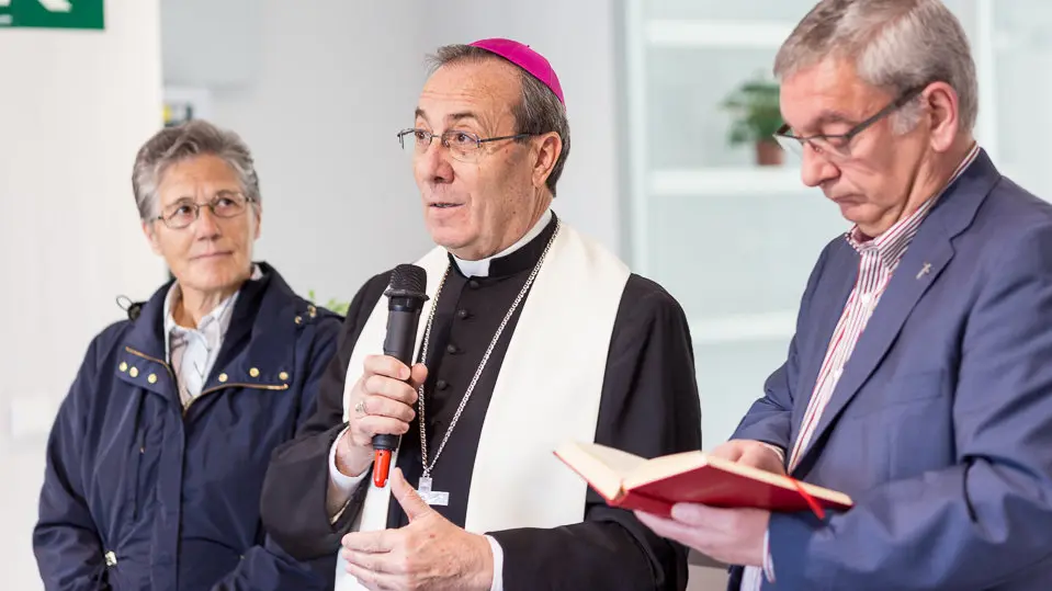 Inauguración de la residencia Santa María de Cáritas Diocesana Pamplona-Tudela en Burlada a cargo del arzobispo de la diocesis, Francisco Pérez (9). IÑIGO ALZUGARAY
