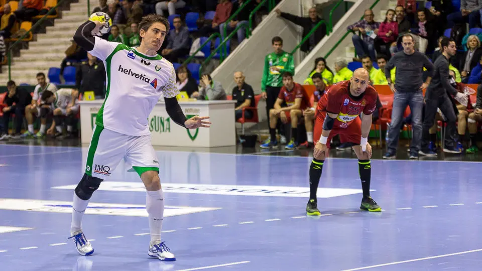 Partido de la Liga Asobal entre Helvetia Anaitasuna y Bada Huesca (10). IÑIGO ALZUGARAY