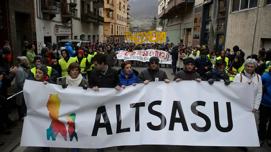 Miles de personas se manifiestan en Alsasua a favor del pueblo. PABLO LASAOSA14