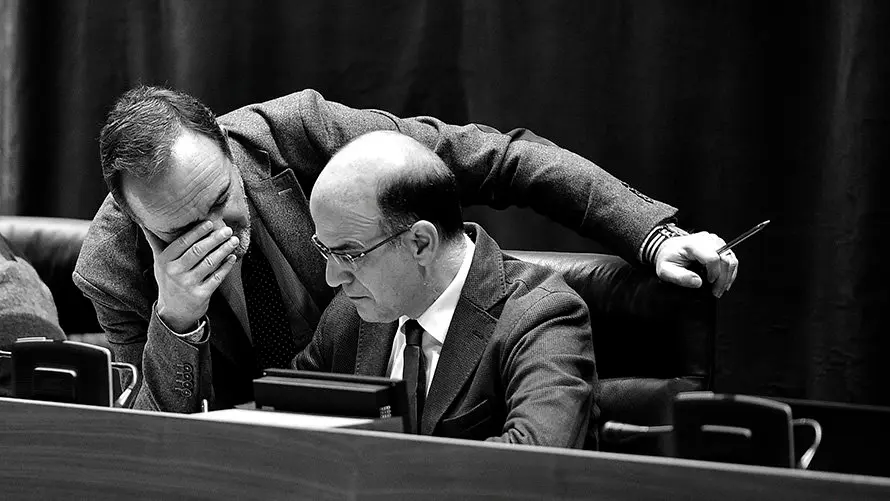 Javier Esparza y Alberto Catalán, de UPN. PABLO LASAOSA