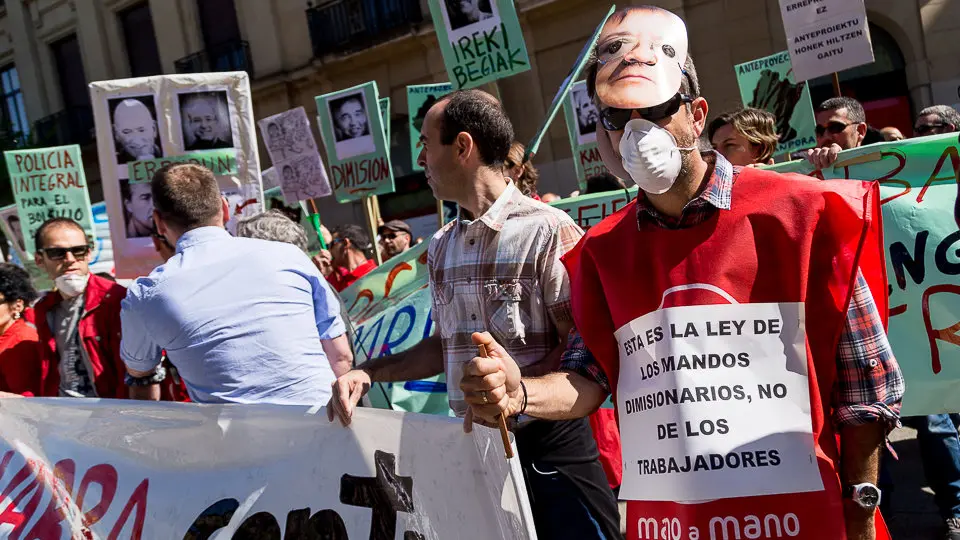 Concentración contra el anteproyecto de ley de policías de Navarra elaborado por el Gobierno (13). IÑIGO ALZUGARAY