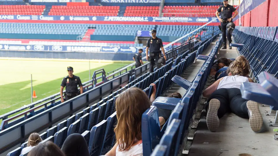 Simulacro de atentado terrorista en el estadio de El Sadar (06). IÑIGO ALZUGARAY