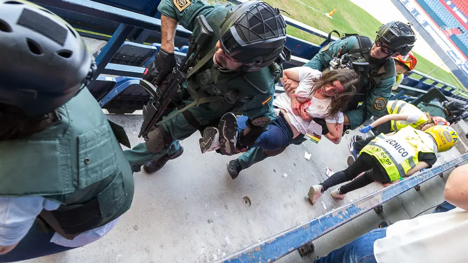 Simulacro de atentado terrorista en el estadio de El Sadar (26). IÑIGO ALZUGARAY