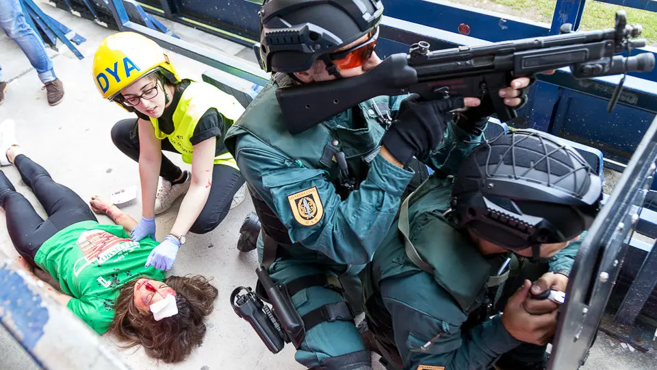 Simulacro de atentado terrorista en el estadio de El Sadar (28). IÑIGO ALZUGARAY