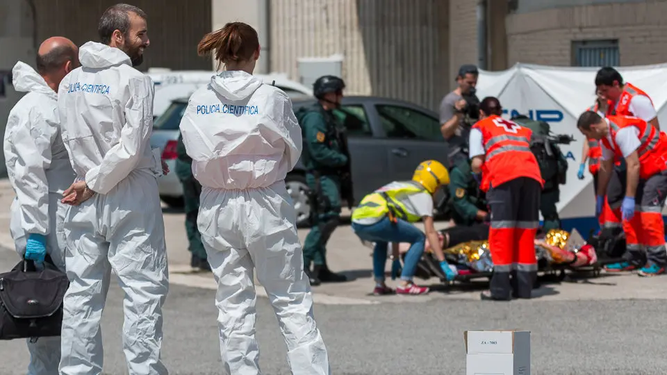 Simulacro de atentado terrorista en el estadio de El Sadar (56). IÑIGO ALZUGARAY