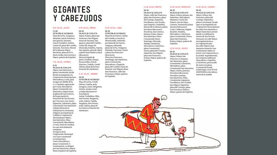 Programa con las actividades de las fiesta de San Fermín 2017. NAVARRA (5)