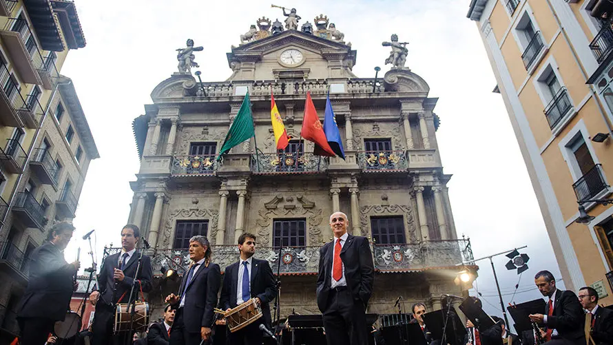 Concierto presanferminero de La Pamplonesa en la Plaza Consistorial. MIGUEL OSÉS_2