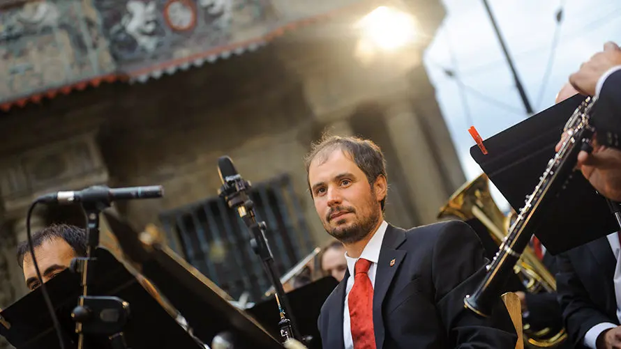 Concierto presanferminero de La Pamplonesa en la Plaza Consistorial. MIGUEL OSÉS_3