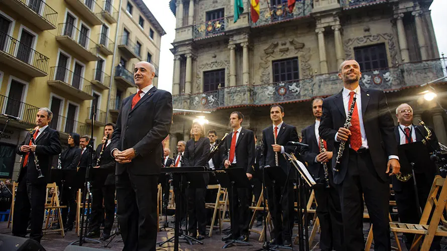 Concierto presanferminero de La Pamplonesa en la Plaza Consistorial. MIGUEL OSÉS_4