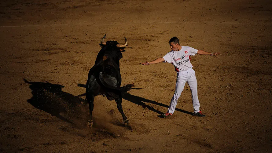 Concurso de Recortes de la Feria de Tafalla con los toros de la ganadería Macua. MIGUEL OSÉS_16