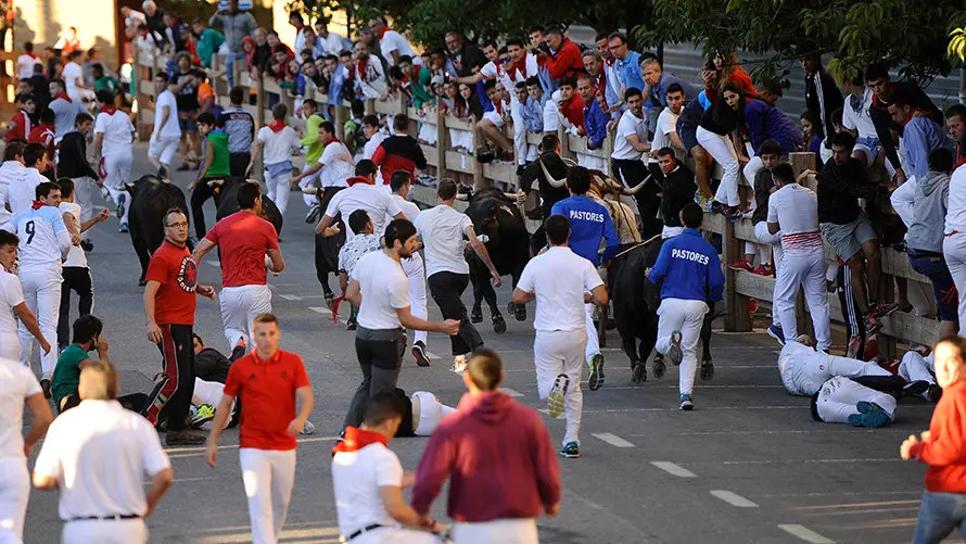 Tercero encierro de Tafalla 2017 con las reses de la ganadería Macua. MIGUEL OSÉS (11)
