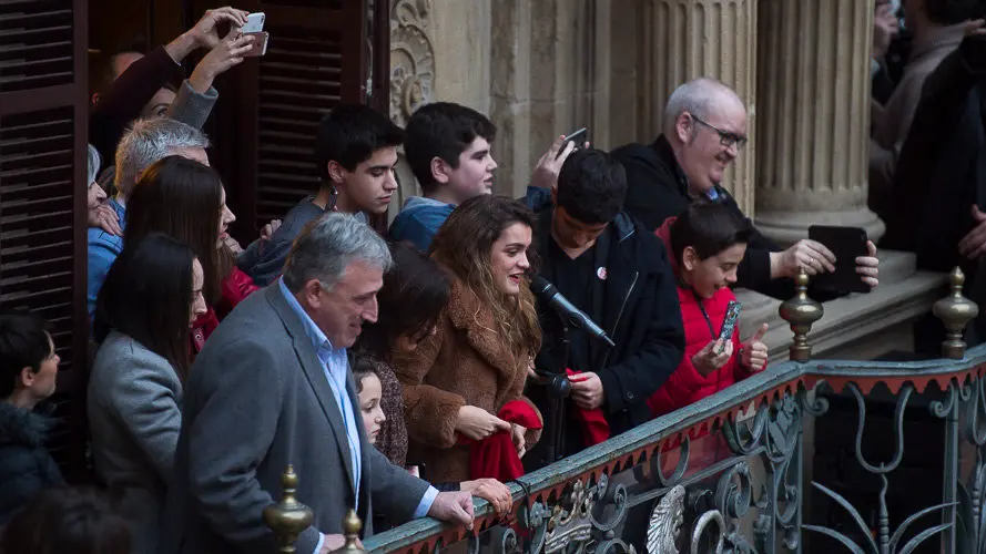 Amaia, ganadora de OT 2017 llega la recepción al Ayuntamiento de Pamplona. PABLO LASAOSA06