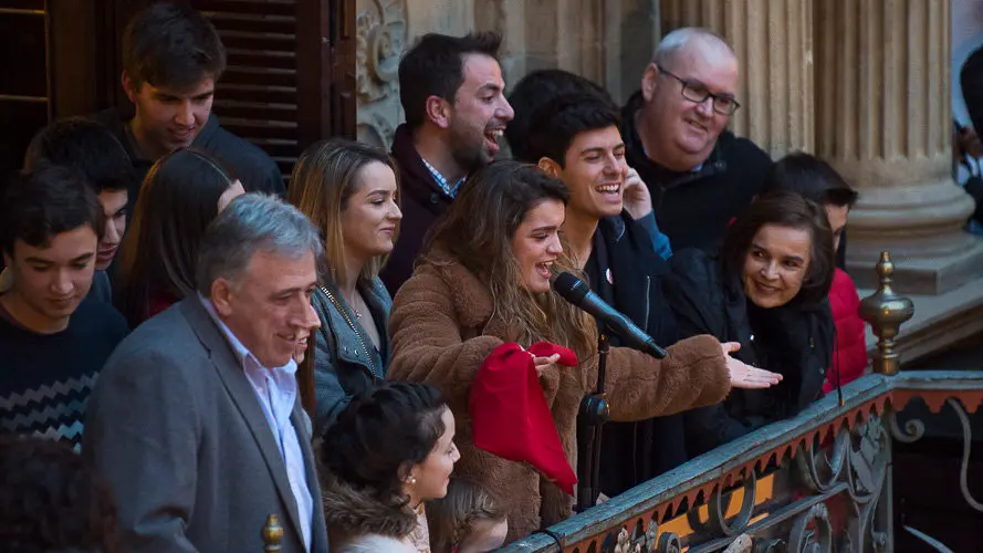 Amaia, ganadora de OT 2017 llega la recepción al Ayuntamiento de Pamplona. PABLO LASAOSA12