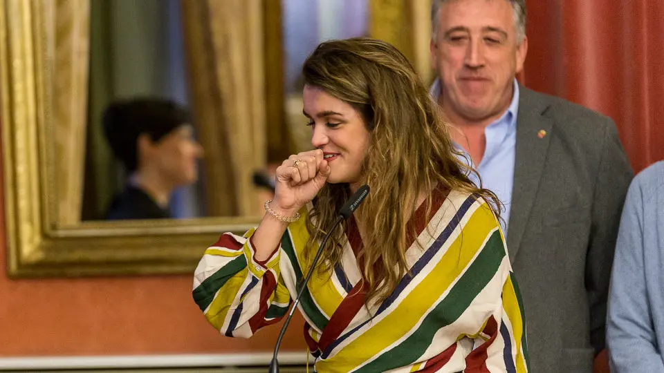 El Ayuntamiento de Pamplona ofrece una recepción institucional a Amaia Romero, ganadora de la última edición de 'Operación Triunfo' (11). IÑIGO ALZUGARAY